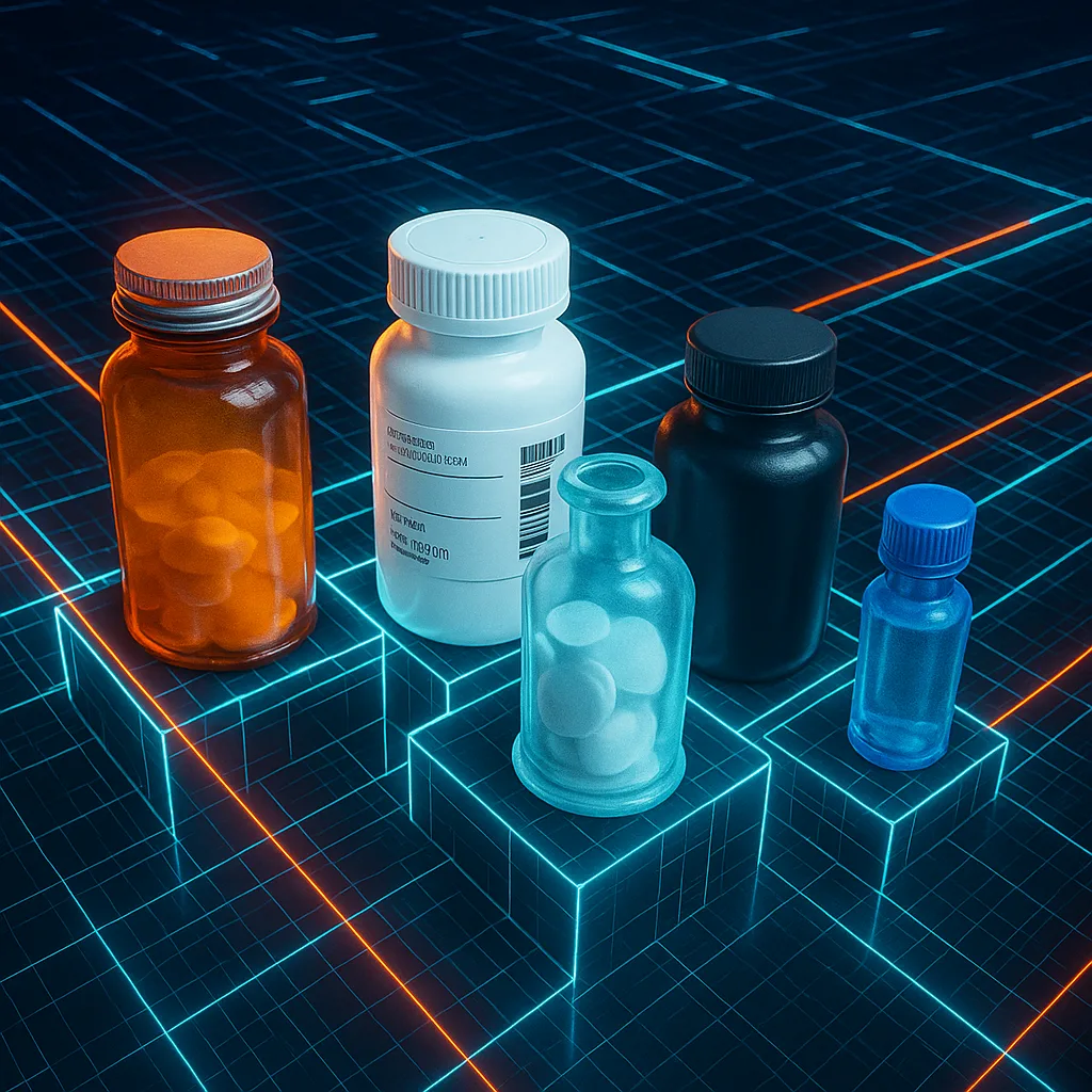 Digital Cyberspace of Glowing Neon Lines