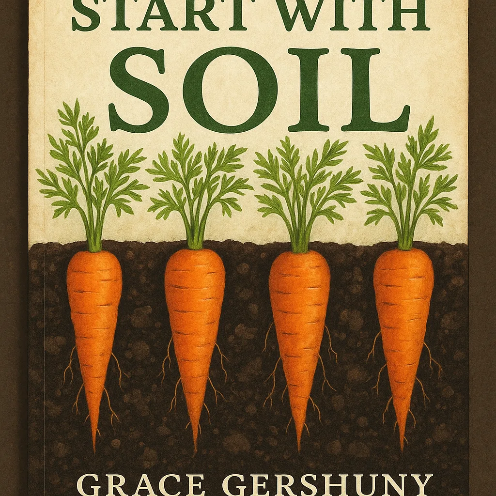 Book Cover Featuring Carrots Growing in Soil