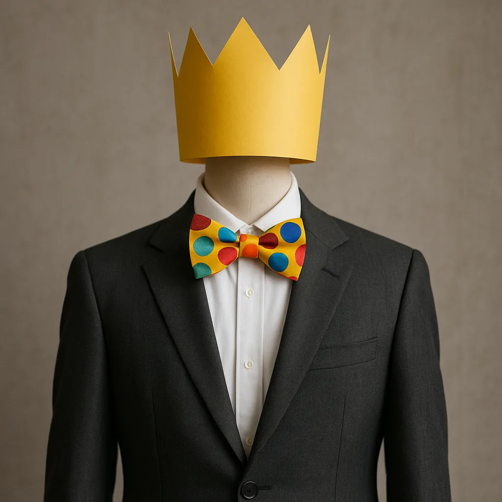 Mannequin Dressed in a Suit with a Vibrant Bow Tie