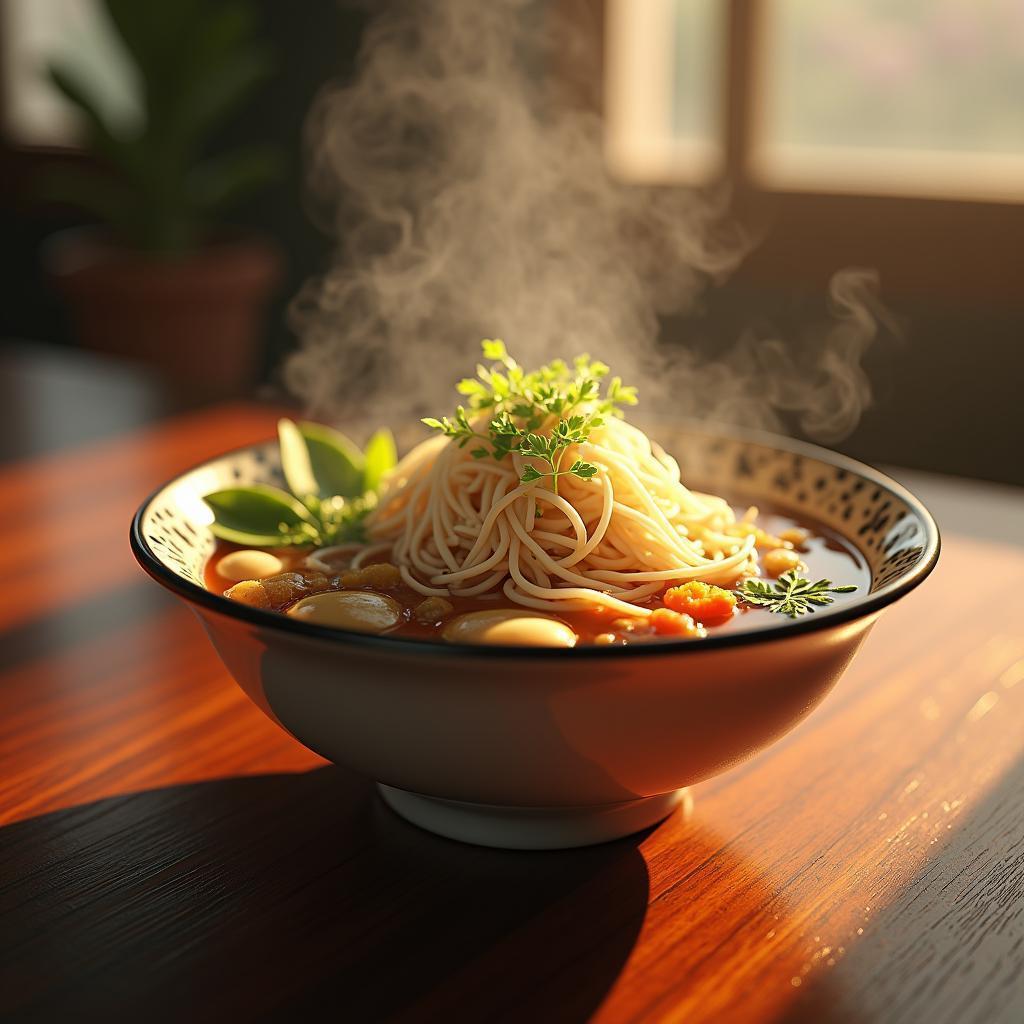 Steaming Bowl of Pho in Octane Detail