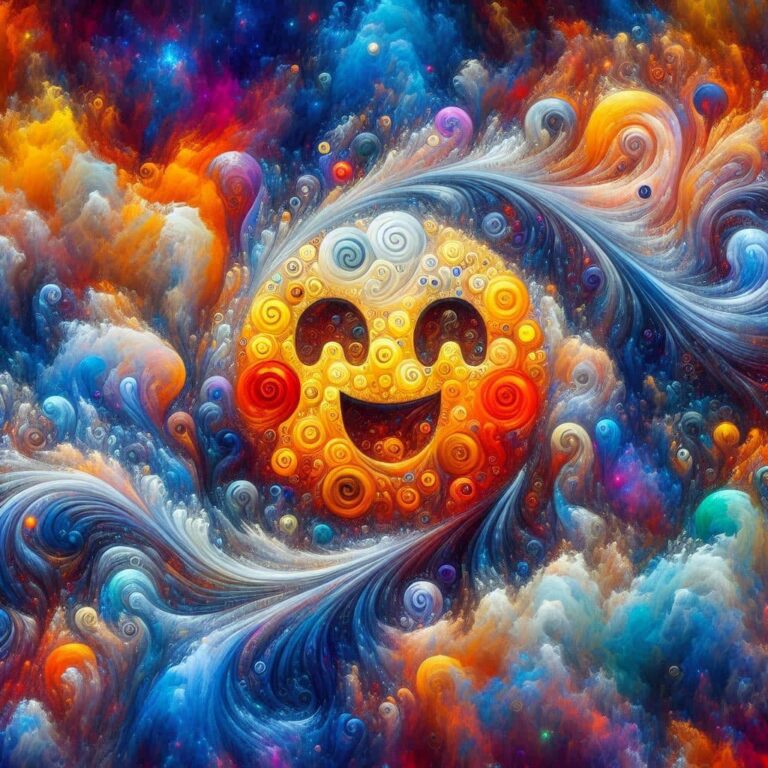 Fractal Smiley Emoji in Pastel