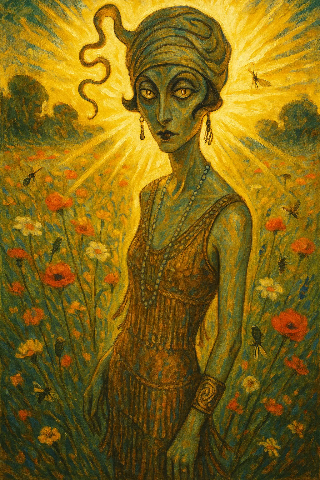 Spiritual Leader Mystic Exuding Surrealist Dali-esque Dreamlike Bizarre Imagery Stands