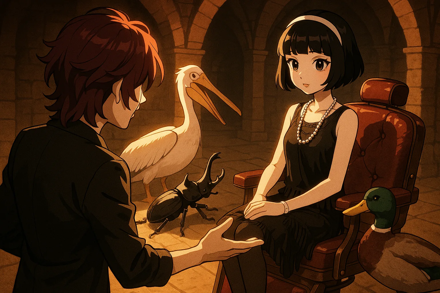 Burgundy-haired Visionary Gestures Towards an Anime-style Flapper
