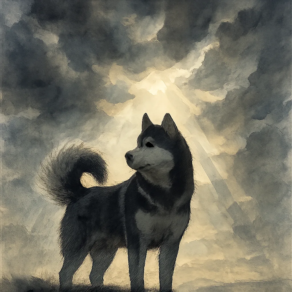 Single Agouti and White Malamute