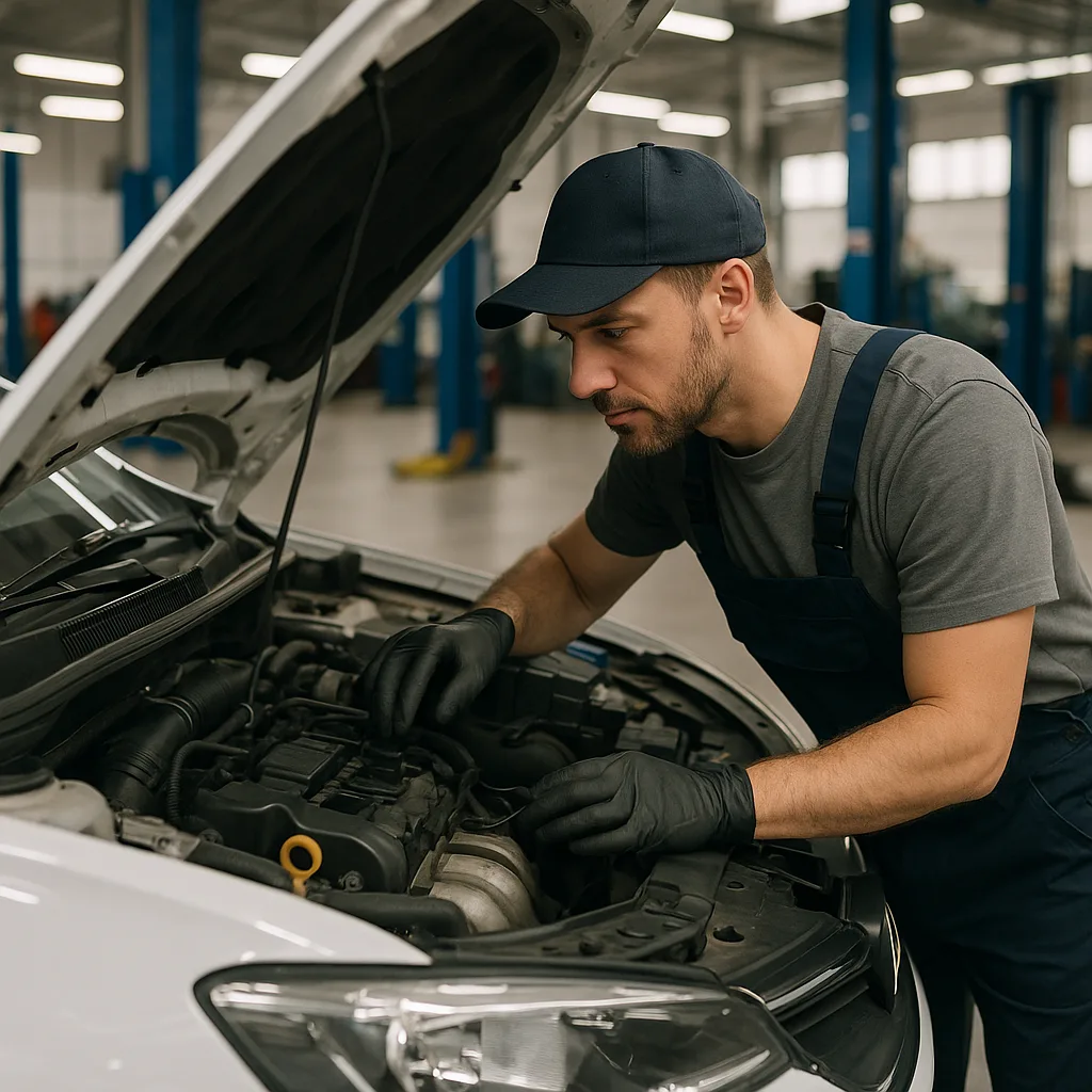 Inside a Brightly Lit Auto Repair Shop