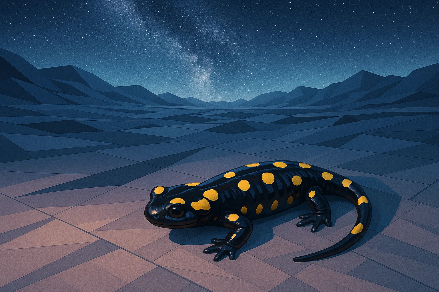 Single European Fire Salamander