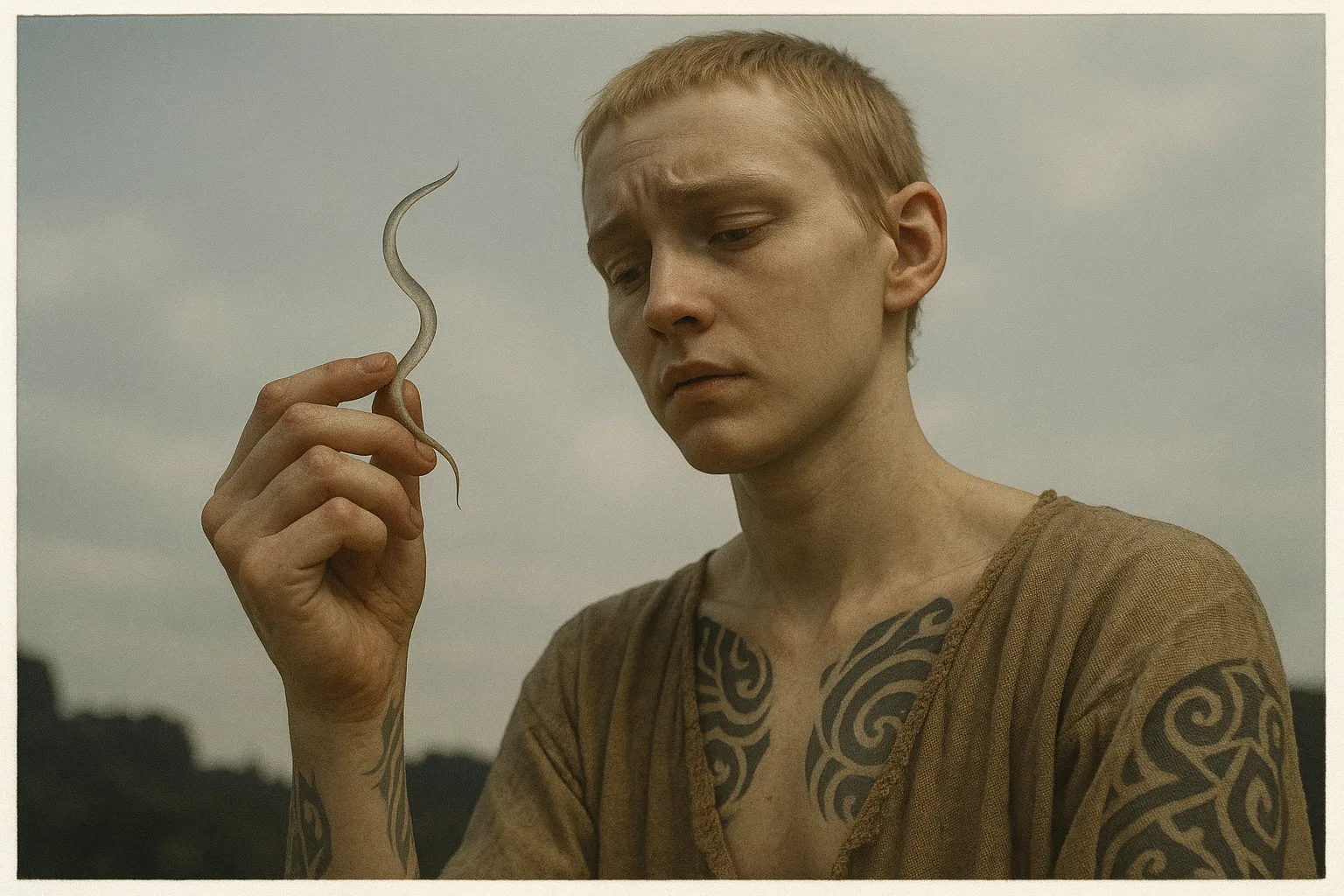 Young Adult with Very Fair Pale Skin and a Commanding