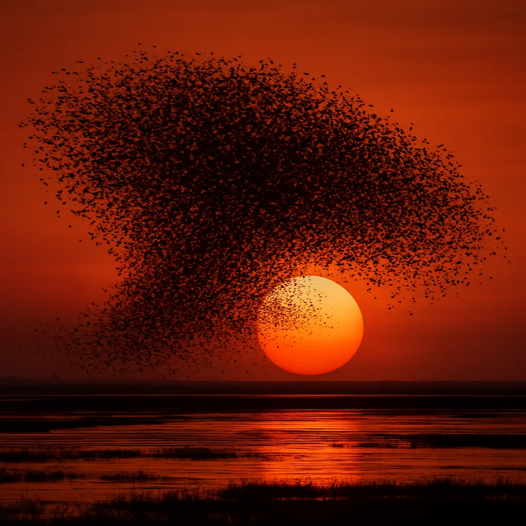 Vast Flock of Migratory Birds Forms