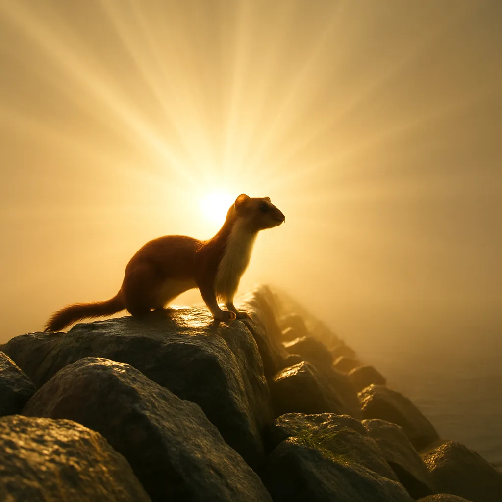 Reddish-brown Weasel with an Elongated Body