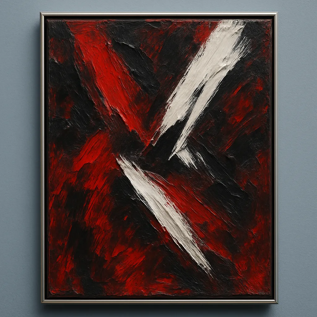 Abstract Piece in Oil Paint Features a Striking Interaction