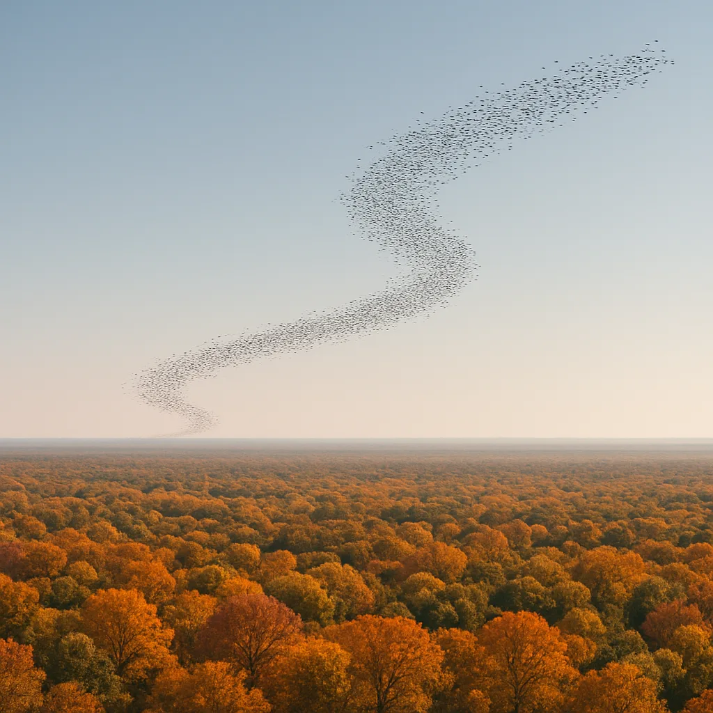 Vast Flock of Migratory Birds