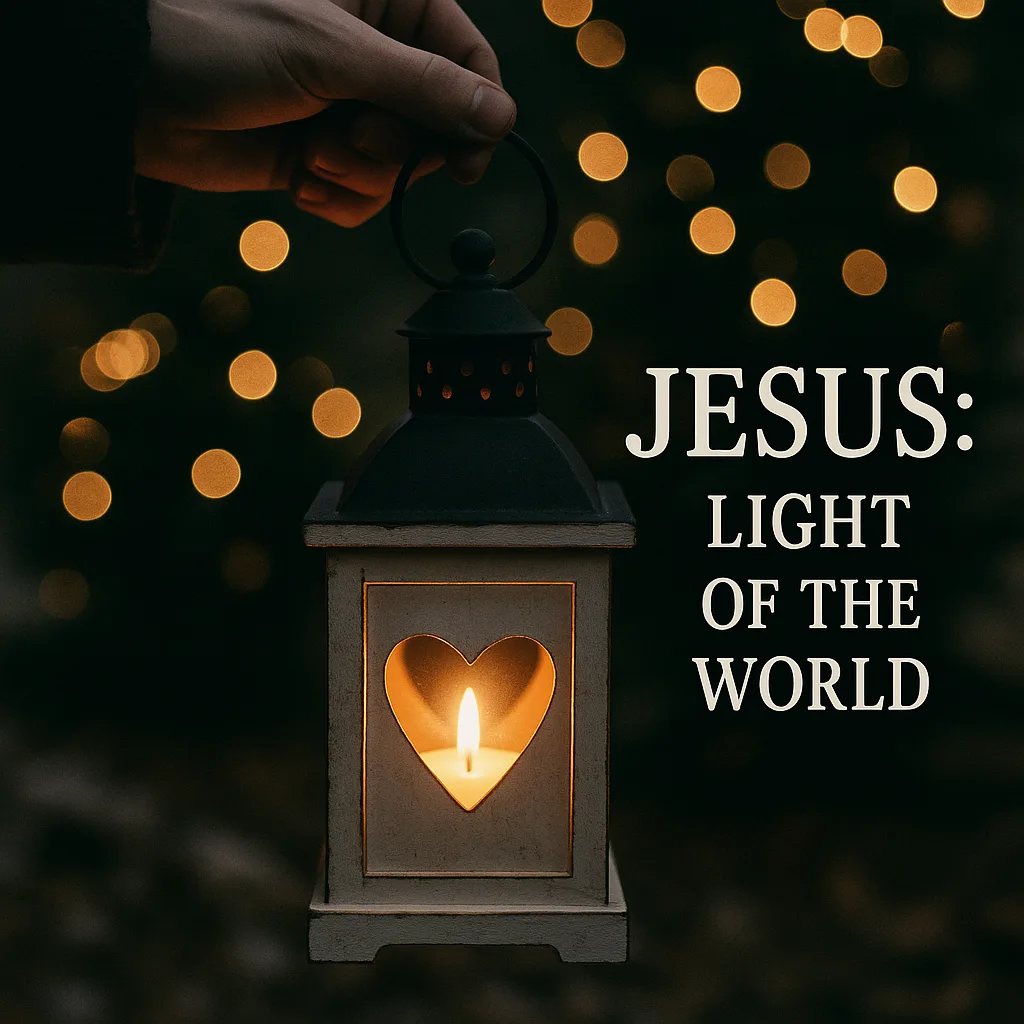 Hand Holding a Lit Lantern with a Heart-shaped Cutout