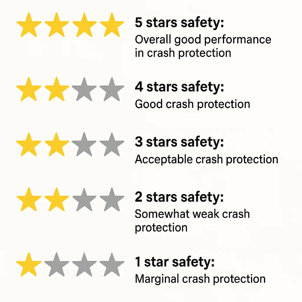 Five-tier Safety Rating System with Star Visualizations
