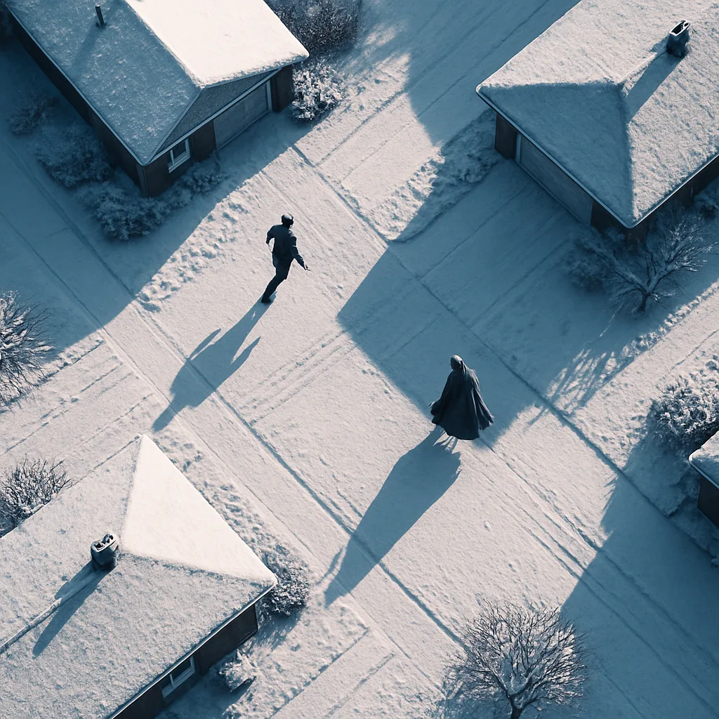 Meticulously Detailed Scene of Snow-covered Rooftops