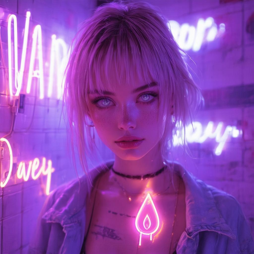 Neon Tear Tattoo of Emily Davey