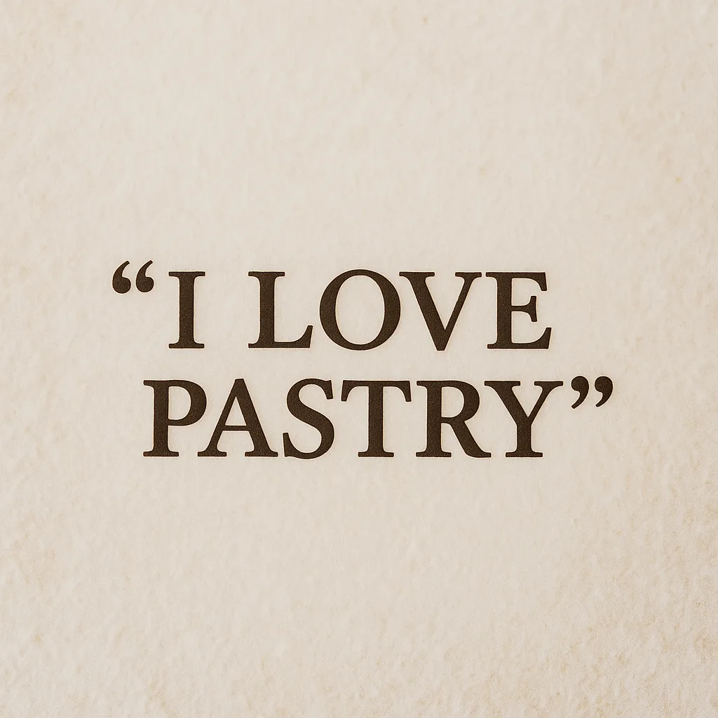 Compose a Single Sentence Regarding Pastry