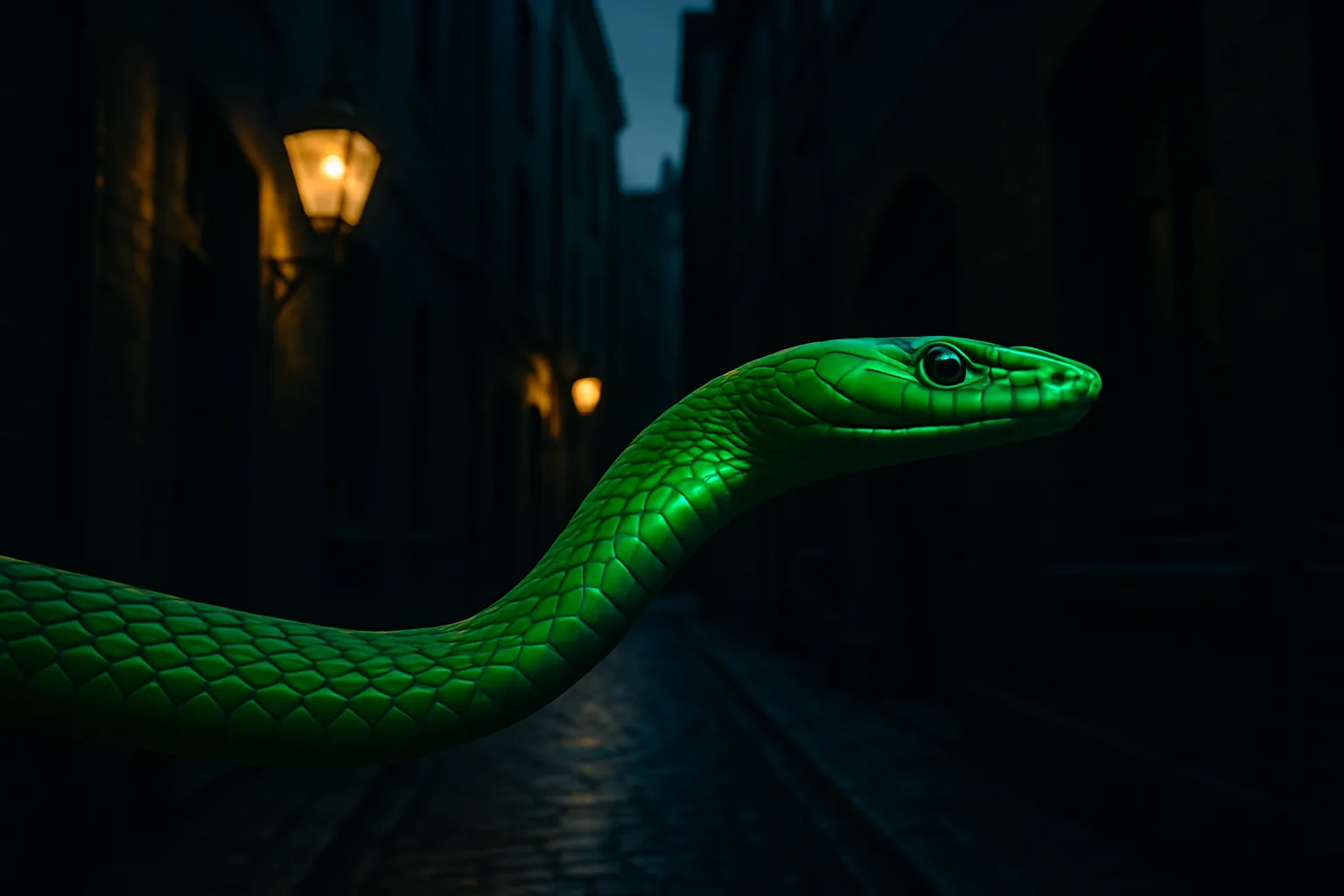 Green Mamba in Profile