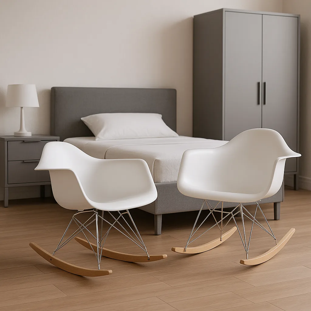 Stylish Interior Design Setup Emphasizing a Pair of Iconic Eames