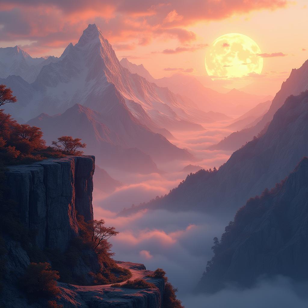 Kaleidoscopic Mountain Vista at Octane Dusk