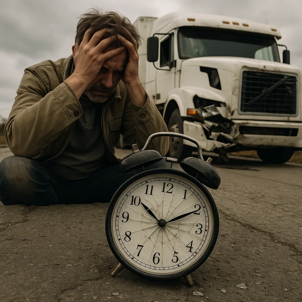 Depict a Vivid Scenario Featuring a Damaged Truck