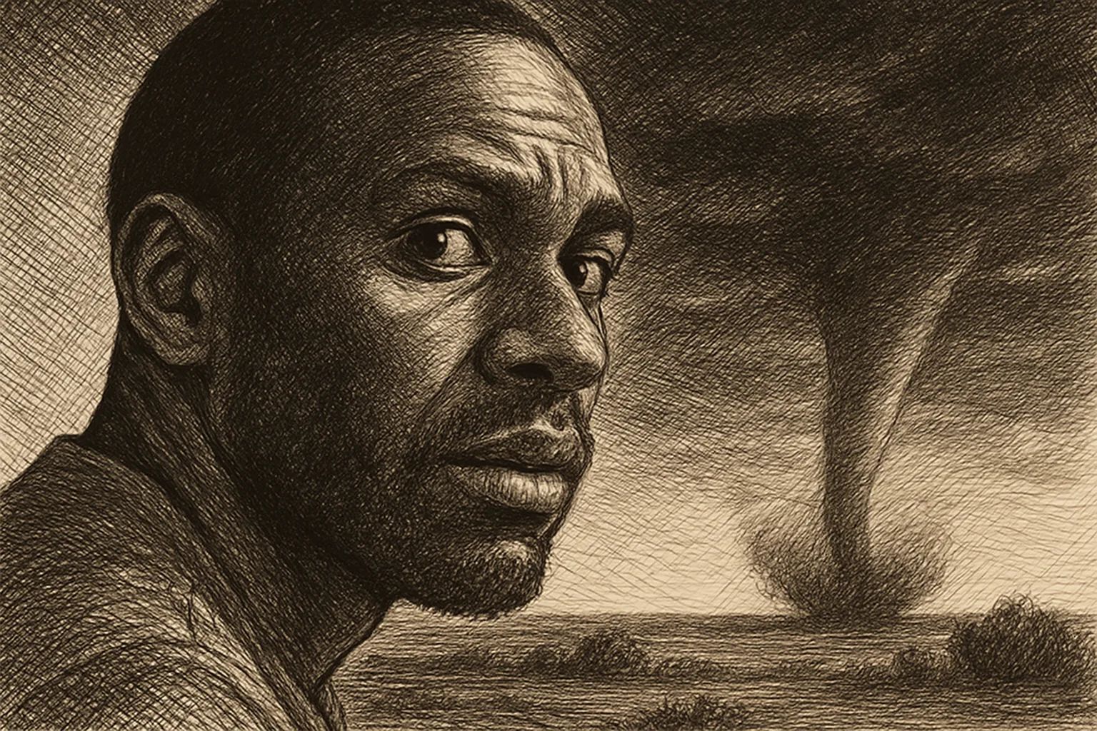 Dark-skinned Person with Stubble