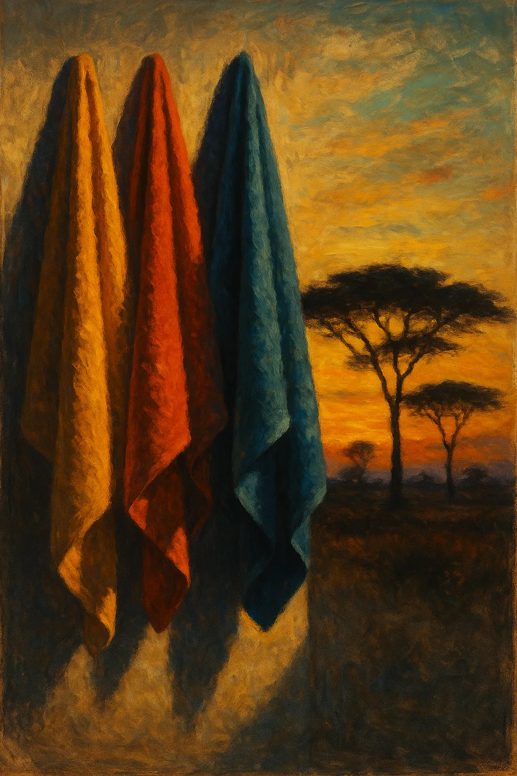 Three Diverse Bath Towels