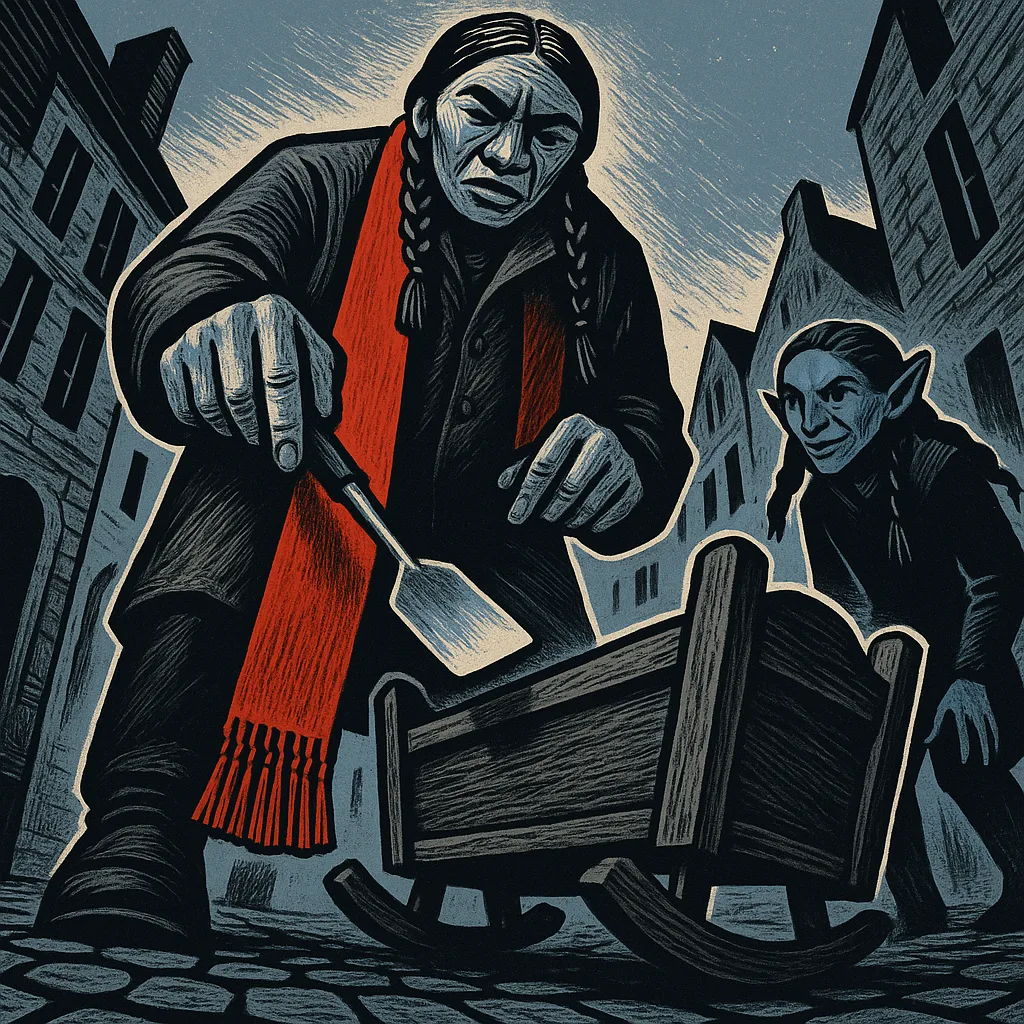 Towering Indigenous Scholar with Exaggeratedly Large Hands and Distinct Braids