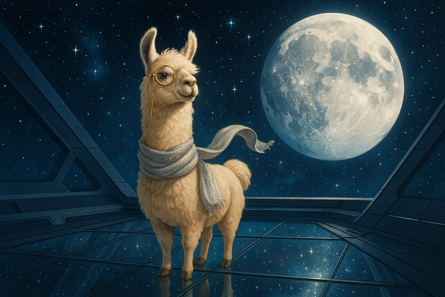 Whimsical Scene Unfolds as a Llama