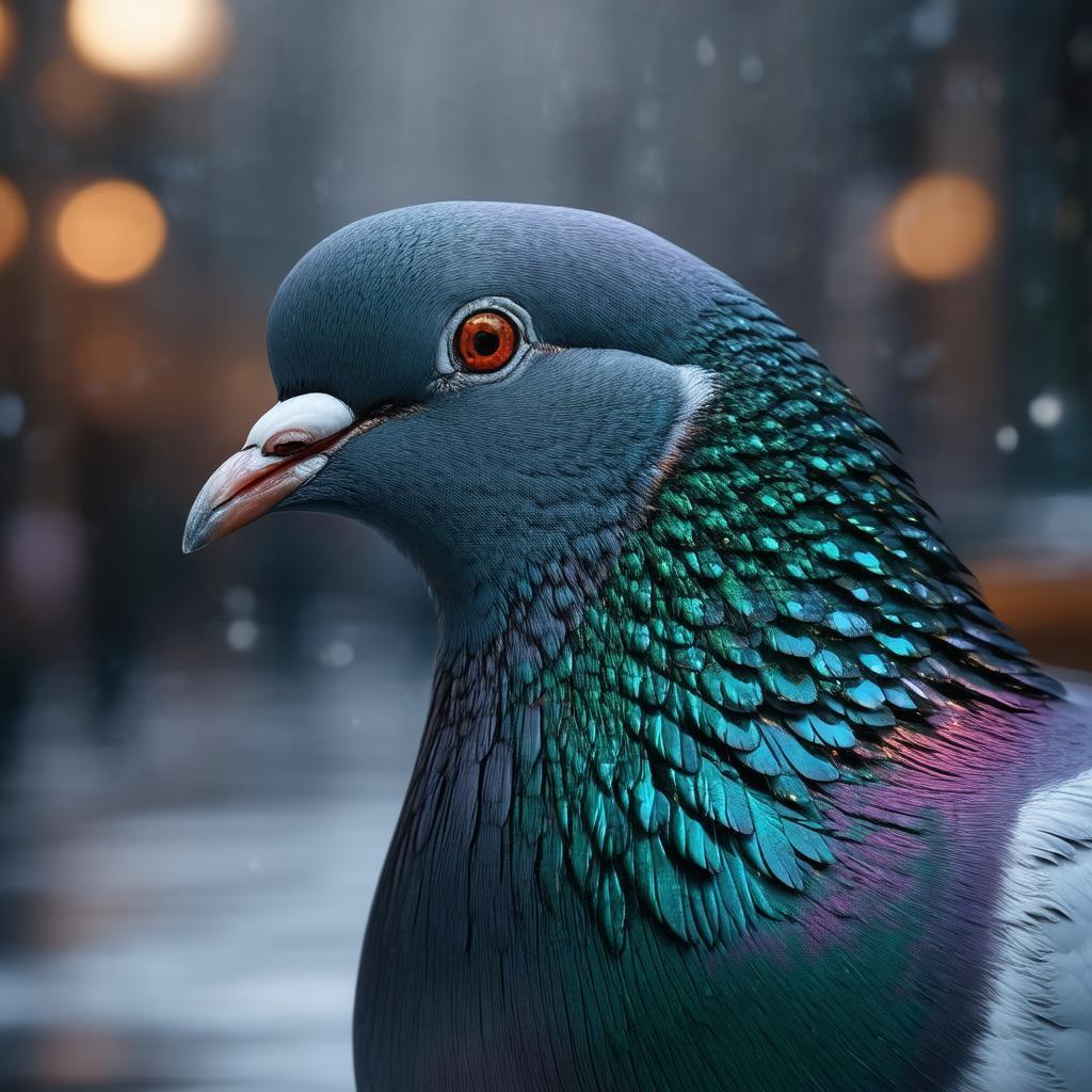Luxurious Pigeon in Cinematic Bokeh