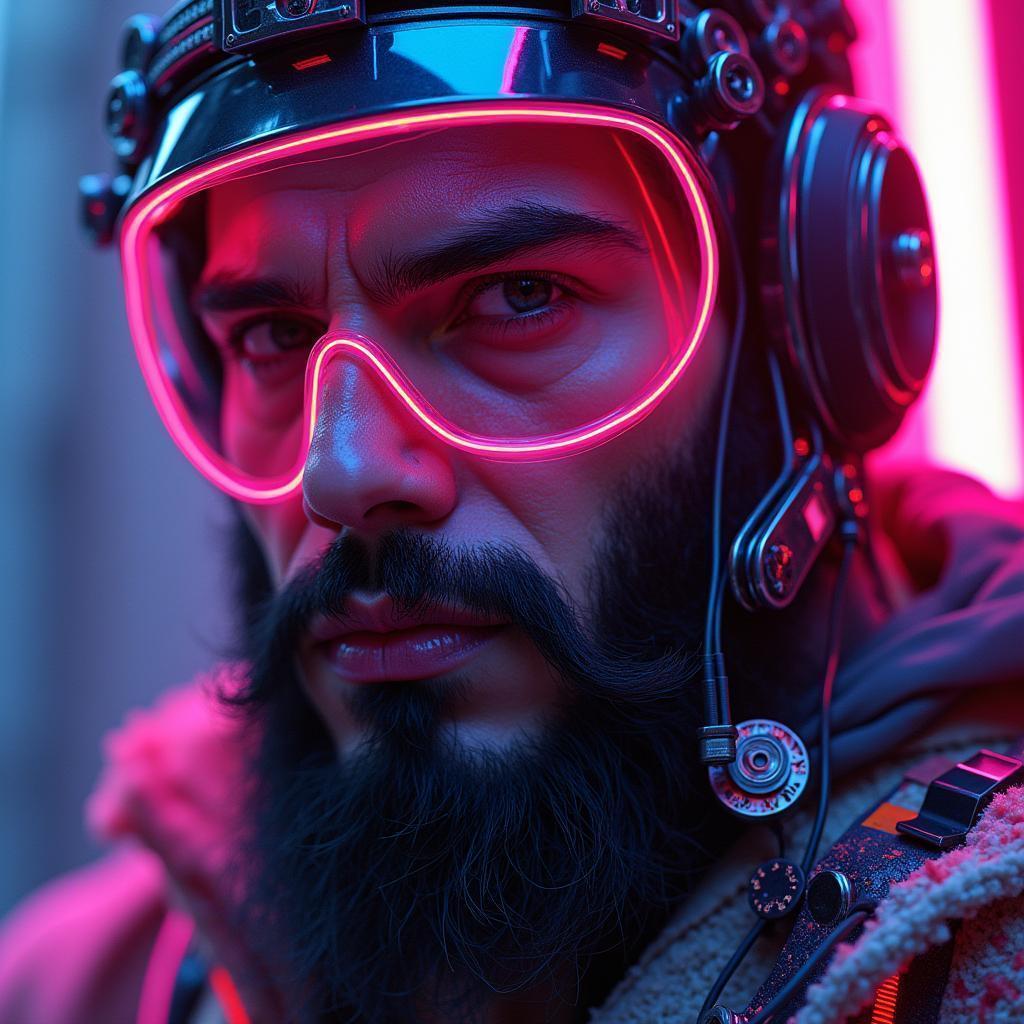 Sultan Saladin in Vaporwave Circuitry