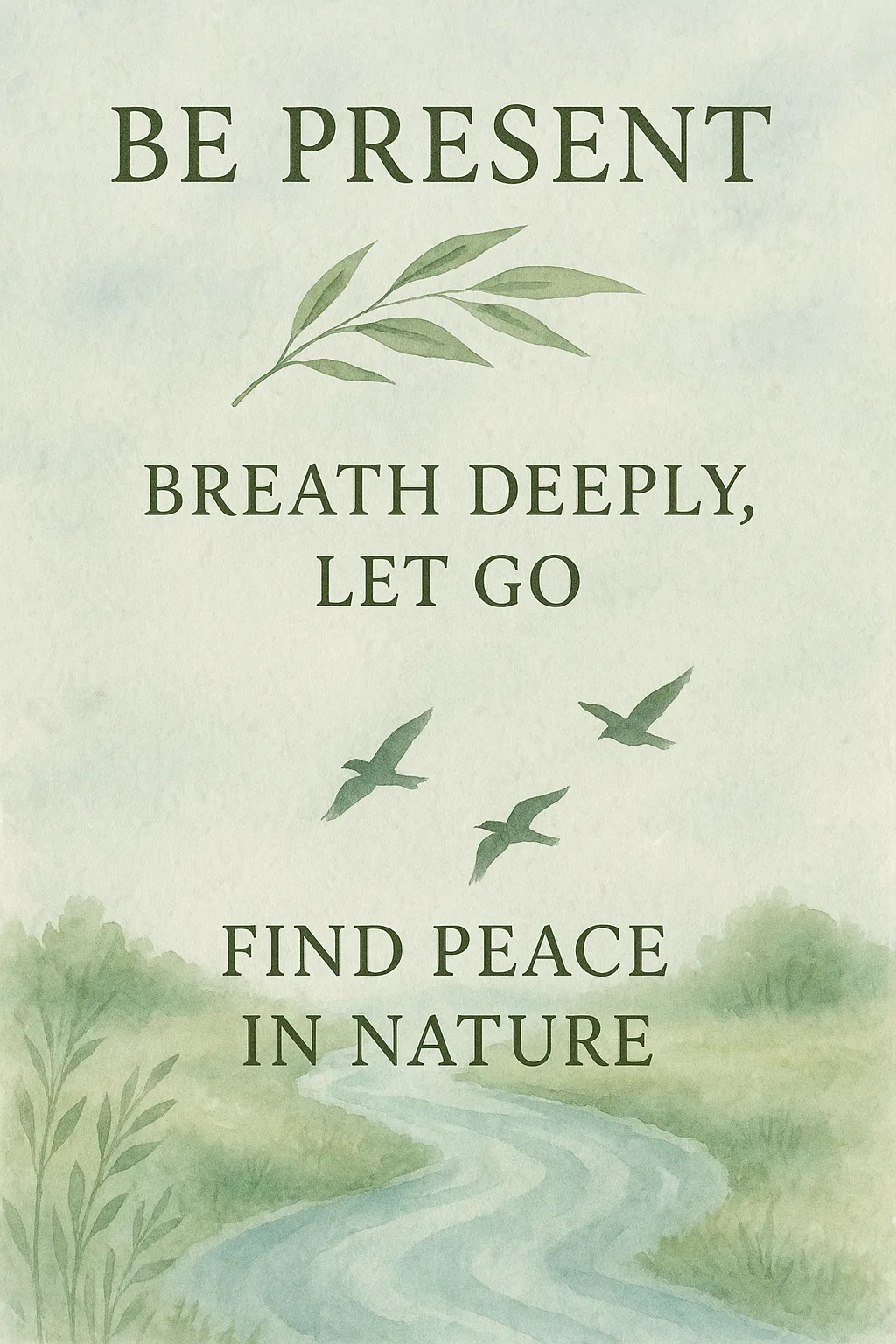 Vertical Illustration Card in a 9:16 Format Featuring a Watercolor-inspired