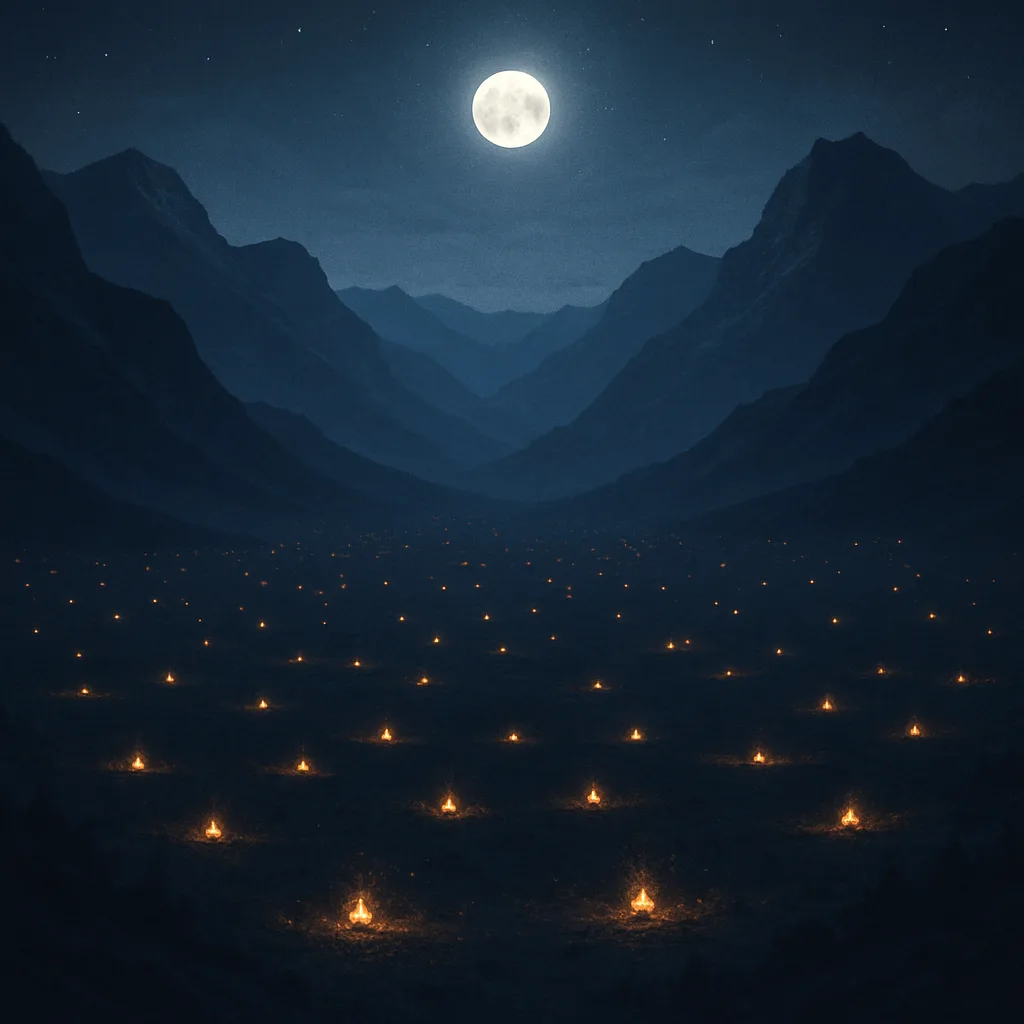 Myriad Distant Campfires Twinkle Like Fallen Stars Across a Vast