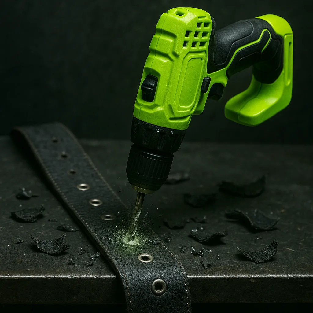Vibrant Lime-green Electric Drill Spinning Fervently as its Bit Drives