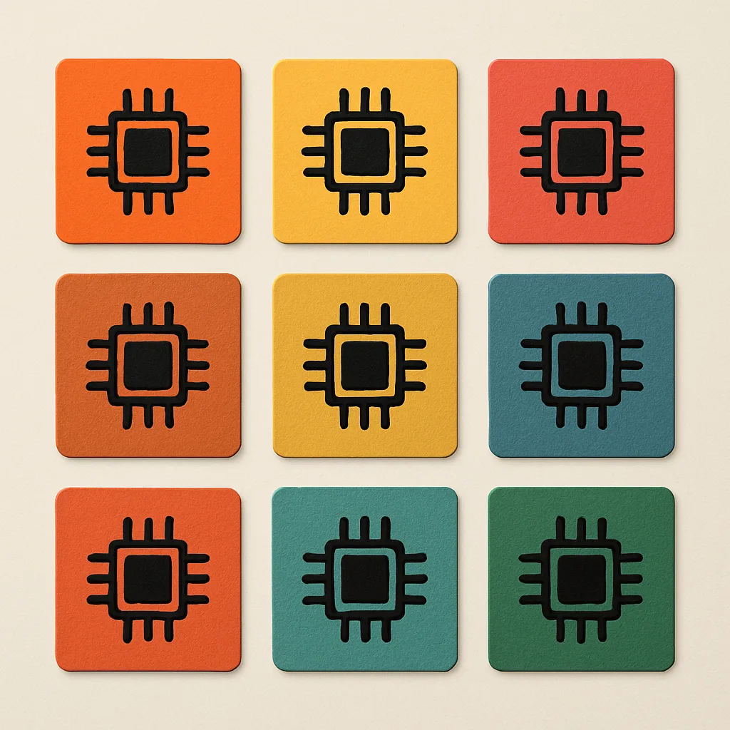Set of Nine Square Tags