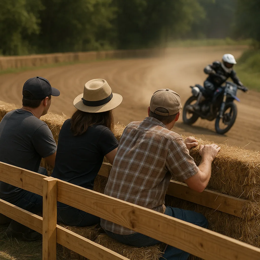 Individuals Relying on Wooden Barricades