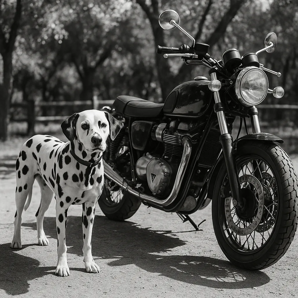 Black-and-white Spotted Dalmatian Stands