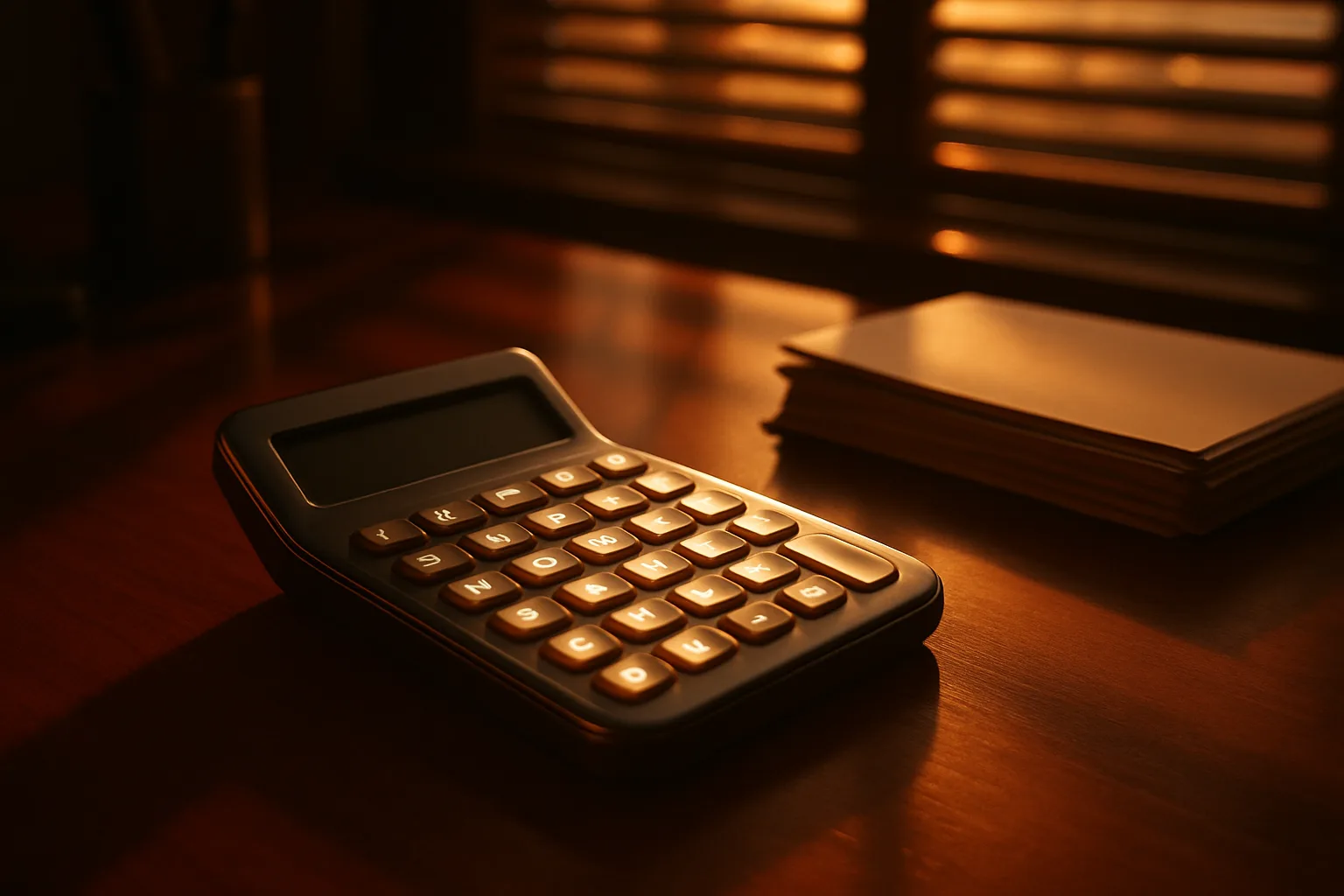 On a Sleek Mahogany Desk