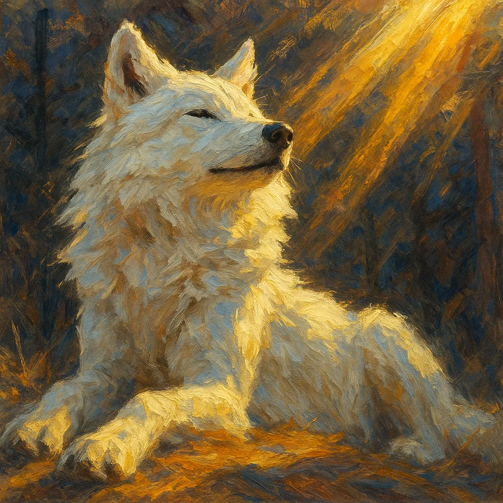 Luxurious White Wolf