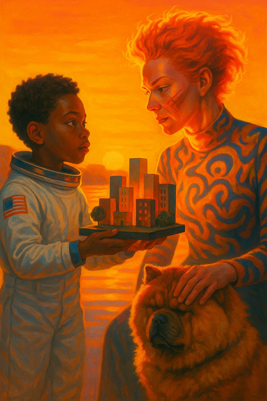 Child Pioneer Astronaut with Coily Hair