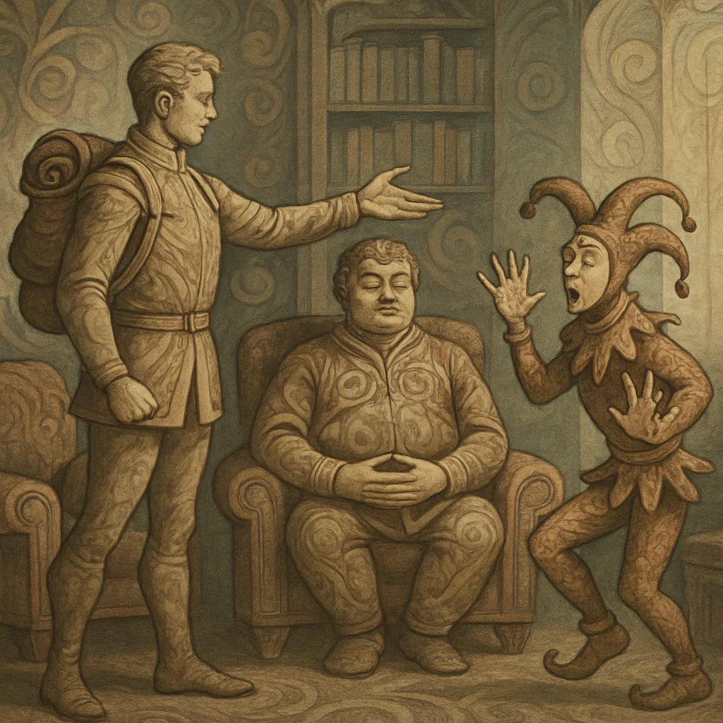 Within a Quiet Scholarly Room Filled with Leather Armchairs