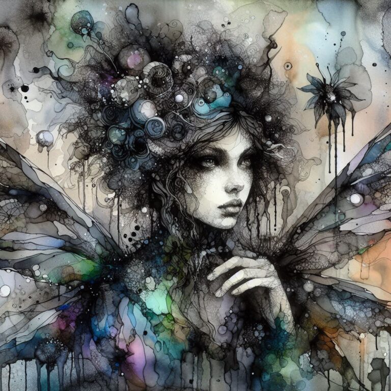 Mysterious Fairy Portrait in Dystopian Style