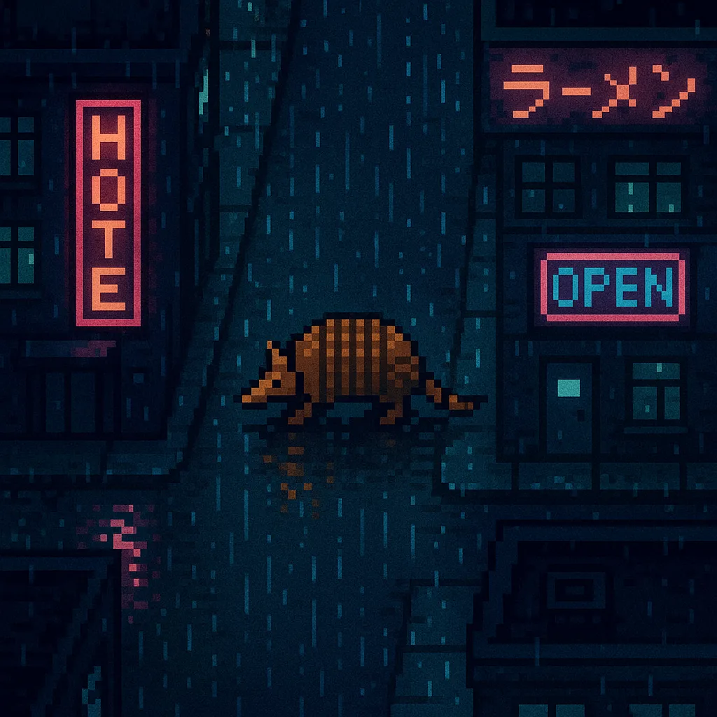 8-bit Armadillo Navigates Dim