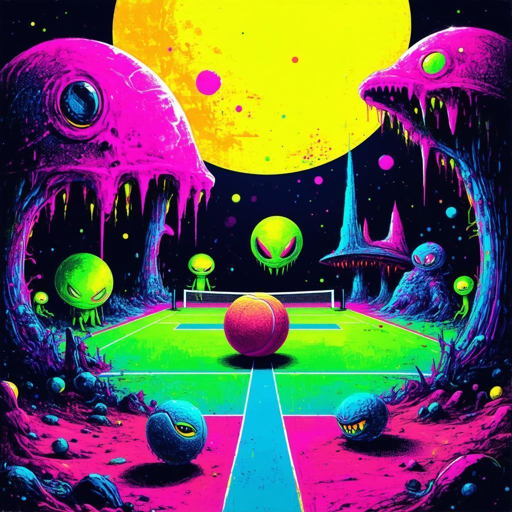 Alien Tennis Ball Monsters in Space