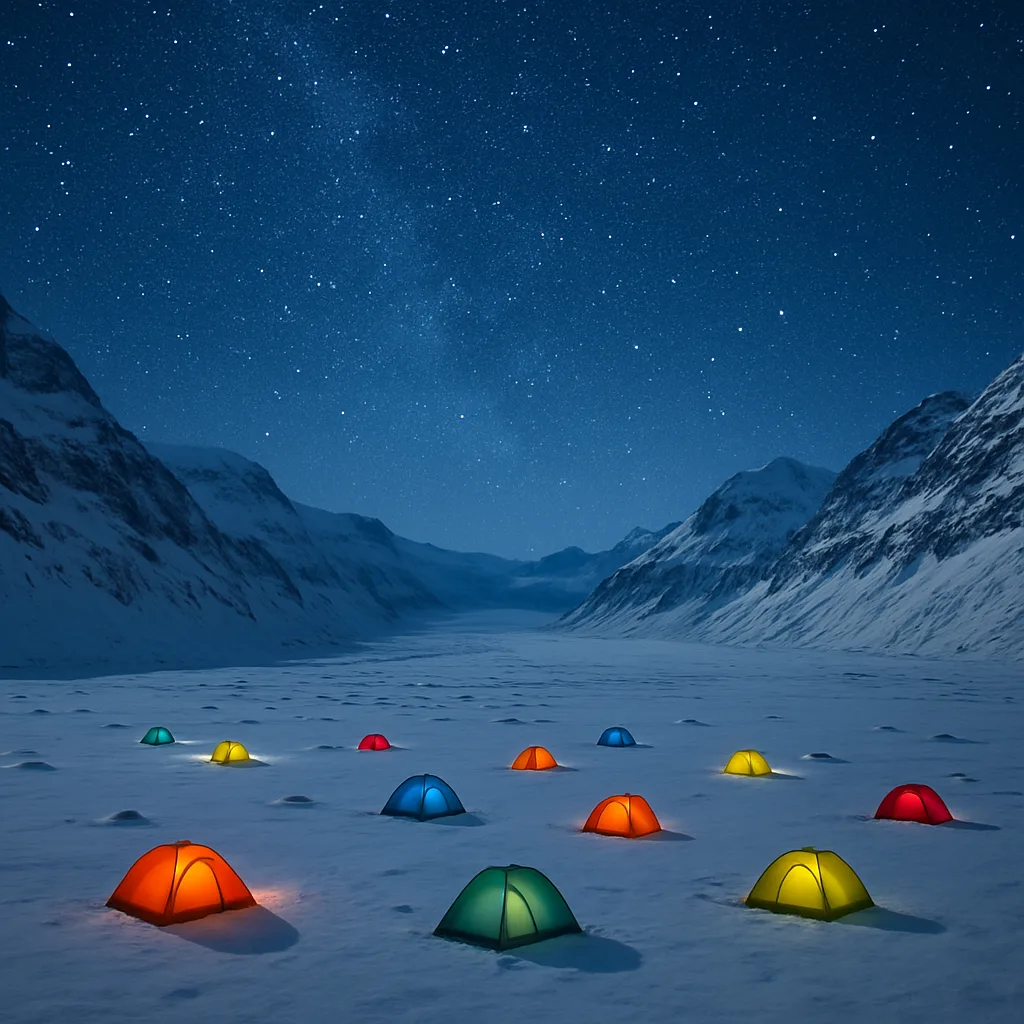 Scattering of Brightly Colored Tents