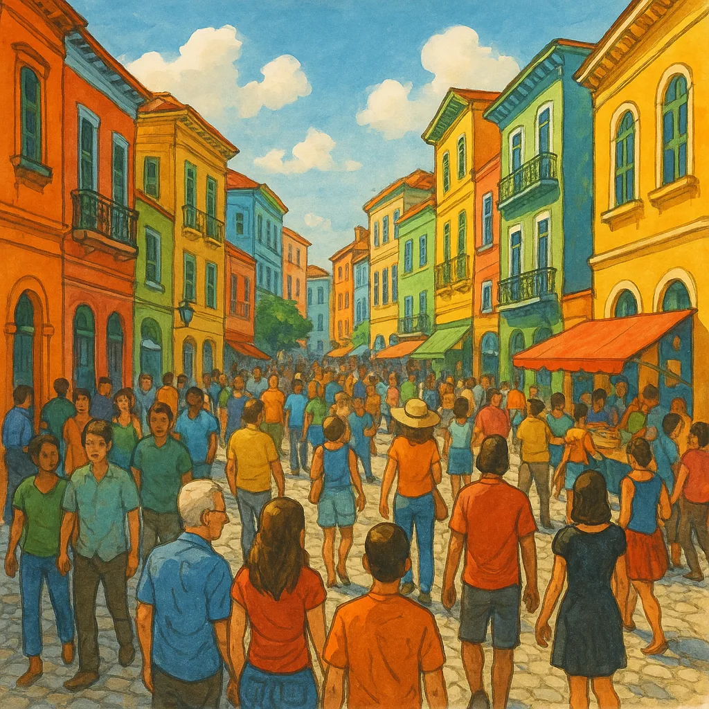 Vibrant Street Filled with People
