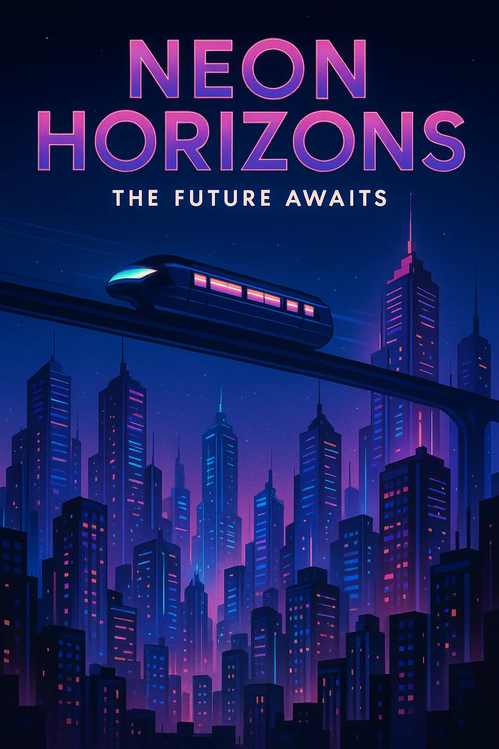 Nighttime View of a Futuristic Metropolis