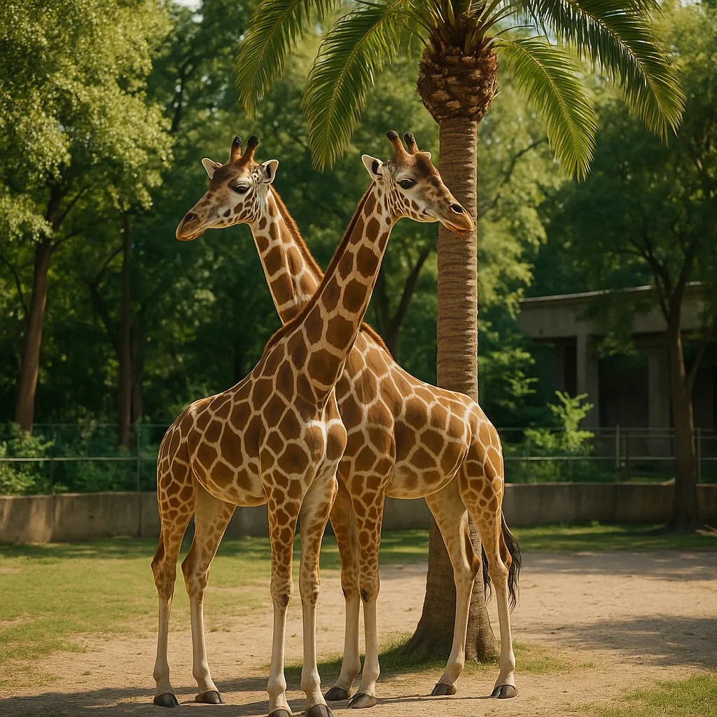 Two Giraffes Standing