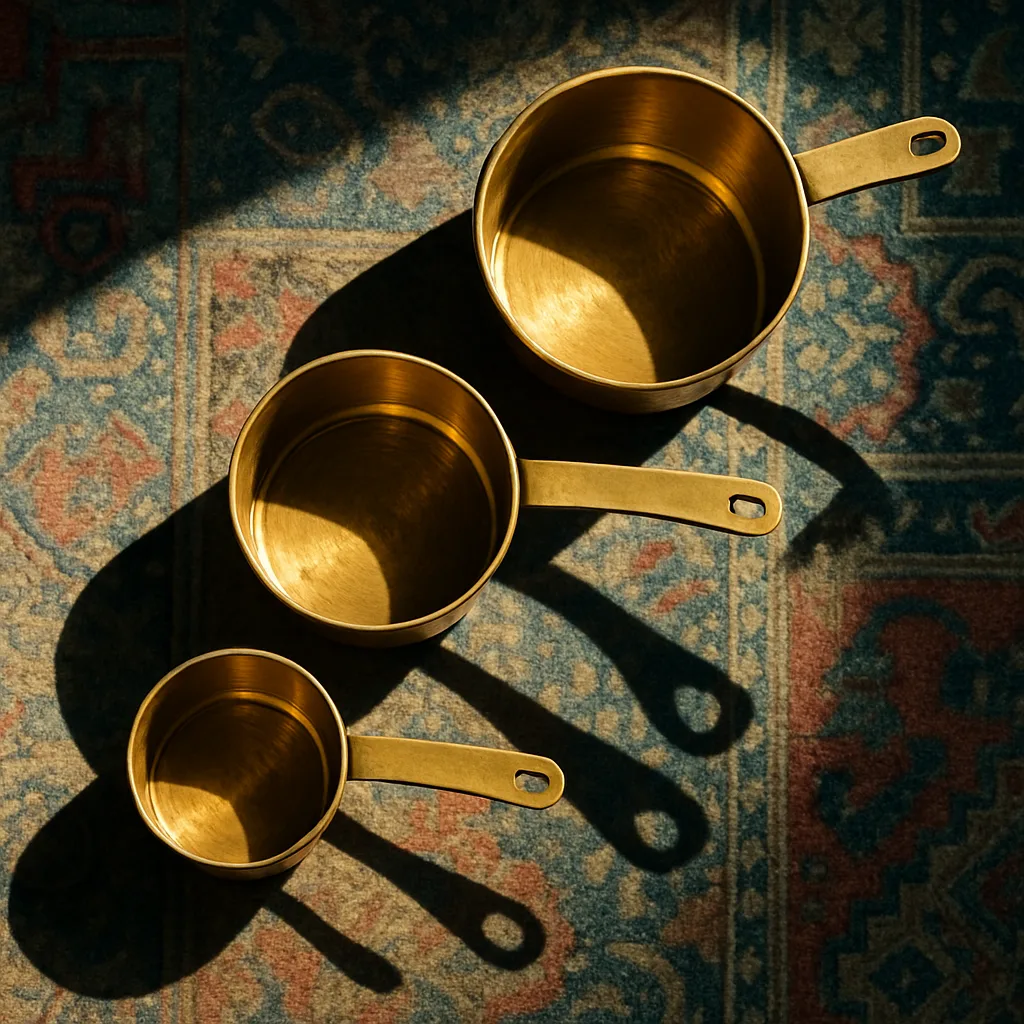 Three Varied Measuring Cups Spiral Goldenly