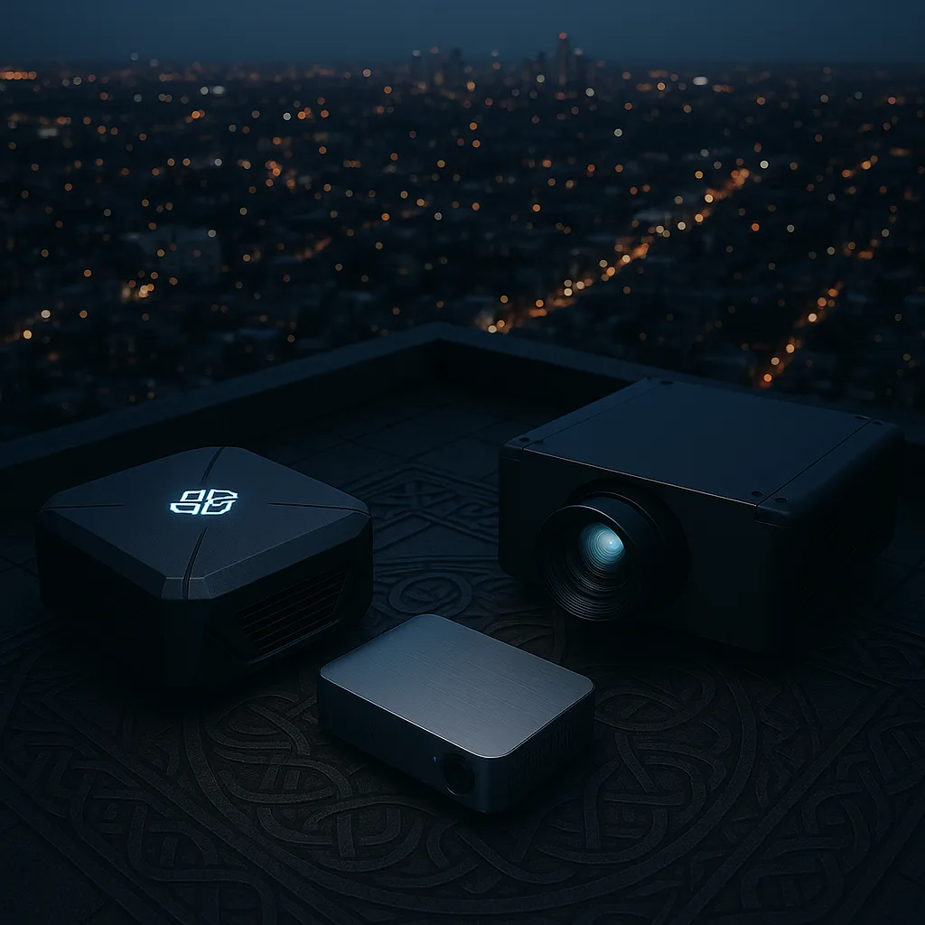 Panoramic Rooftop View Overlooking Illuminated City Lights Sets the Stage