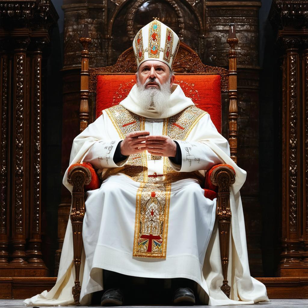 The Hierophant Enthroned Before His Congregation